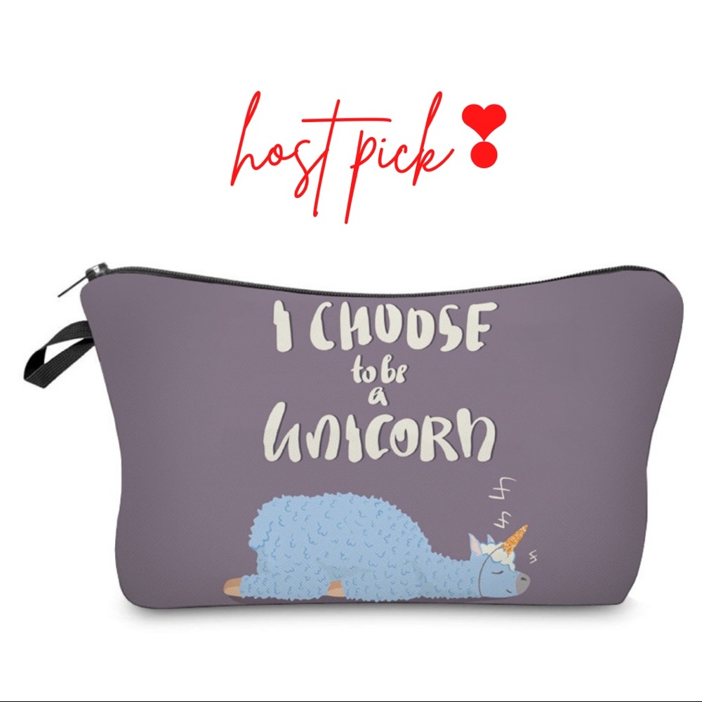 Luna ~ Llamacorn Neoprene Cosmetic Pouch